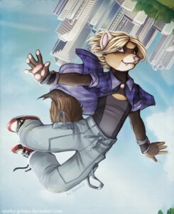 Rating: Safe Score: 0 Tags: anthro biped blonde_hair building city clothing digital_media_(artwork) domestic_ferret e621 falling hair hi_res iskra jumping male mammal marcel_the_ferret midair modern_architecture mustelid musteline pawpads paws pink_nose shaded shirt solo tail topwear true_musteline weasel User: bunchy7s