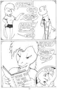 Rating: Safe Score: 0 Tags: anthro black_and_white book cast comic crutch desiree_(jmh) dialogue duo e621 english_text felid female james_m_hardiman lizard male mammal medical_instrument medical_sling monochrome pen_(artwork) reading reptile scalie scientific_instrument simple_background tail text tom_(jmh) traditional_media_(artwork) ups_and_downs white_background wounded User: bunchy7s