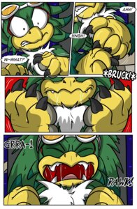Rating: Questionable Score: 0 Tags: accipitrid accipitriform anthro avian beak big_hands bird black-rat bodily_fluids body_hair chest_hair claws comic drooling e621 fangs feathers green_body green_feathers grey_pawpads growth hi_res jet_the_hawk male motion_lines pawpads saliva sega solo sonic_riders sonic_the_hedgehog_(series) sound_effects teeth toothed_beak transformation User: bunchy7s