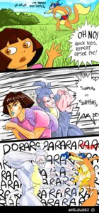 Rating: Safe Score: 0 Tags: abs anthro apple biceps boots_(dora_the_explorer) brown_eyes canid canine clothing comic copyright_symbol dialogue dora_marquez dora_the_explorer e621 english_text female fight fist_of_the_north_star food fox fruit haplorhine hi_res human impact_effect interjection jojo's_bizarre_adventure jojo_pose kerchief male mammal meme monkey muscular parody pecs plant pointy_speech_bubble primate punch red_fox shtarfish speech_bubble stand_cries swiper_(dora_the_explorer) symbol tail text true_fox User: bunchy7s
