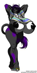 Rating: Questionable Score: 0 Tags: 2011 anthro big_breasts black_body black_skin bovid bovine breasts cattle clothing deonwolf e621 eyewear female glasses hair hi_res horn huge_breasts hyper hyper_breasts looking_at_viewer mammal markings nipples purple_eyes purple_hair purple_markings reese_blackmoon short_hair simple_background solo tail tail_tuft toe_restraints tuft white_background User: bunchy7s