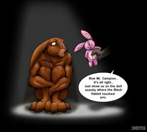 Rating: Safe Score: 0 Tags: abuse anthro anthrofied black_rabbit_of_inle captain_campion dark dialogue doll duo e621 english_text humor lagomorph leporid male mammal muscular nude parody plushie rabbit scar sn spotlight suggestive text toony watership_down User: bunchy7s