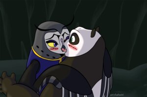 Rating: Questionable Score: 0 Tags: anthro avian beak bear bird blush caluriri dreamworks duo e621 female fenghuang_(kung_fu_panda) french_kissing giant_panda kissing kung_fu_panda male male/female mammal master_po_ping owl User: bunchy7s