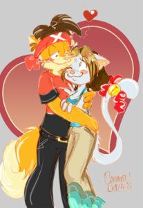 Rating: Safe Score: 0 Tags: :3 ally_(ally) anthro blush canid canine clothed clothing domestic_cat duo e621 felid feline felis female fox fully_clothed happy heart_symbol hug male mammal romantic romantic_ambiance romantic_couple samycat san_(san_renard) tail User: bunchy7s
