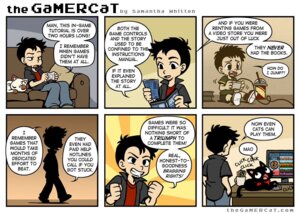 Rating: Safe Score: 0 Tags: 2014 beverage clothing comic computer controller cookie cookie_clicker desk dialogue domestic_cat e621 electronics english_text eyes_closed felid feline felis food furniture game_controller gamercat_(character) glitch_(the_gamercat) grid_layout human humor male mammal open_mouth samantha_whitten six_frame_image sleeping sofa speech_bubble table teeth text the_gamercat the_truth tongue url young User: bunchy7s