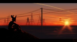 Rating: Safe Score: 0 Tags: amazing_background anthro canid canine cloud contrail detailed detailed_background e621 fighterjet fox hydro_pylons landscape lux_(character) male mammal on_roof outside power_lines rooftop sky snow solo sunset toony warm_colors winter User: bunchy7s