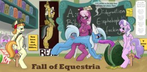 Rating: Explicit Score: 0 Tags: 2013 ambiguous_penetration anthro anthrofied armor bdsm bodily_fluids bondage bound breasts butt_slap chalkboard cheerilee_(mlp) clothing cum cum_in_mouth cum_inside cutie_mark daring_do_(mlp) dialogue diamond_tiara_(mlp) digital_media_(artwork) drooling e621 earth_pony english_text equid equine fall_of_equestria female friendship_is_magic fur genital_fluids ginger_snap_(mlp) green_eyes group hair hasbro hat headgear headwear helmet hi_res horn horse humiliation information_board inside mammal multicolored_hair my_little_pony mythological_creature mythological_equine mythology nipples nude on_lap oral oral_penetration over_knee paddle penetration pith_helmet pony purple_body purple_eyes purple_fur saliva sex_toy sitting slap smudge_proof spanking stump_horn tail tears tentacle_creature tentacle_in_mouth tentacle_penetration tentacles text tight_orifice trixie_(mlp) two_tone_hair unicorn whip young young_anthro User: bunchy7s