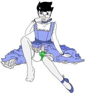 Rating: Explicit Score: 0 Tags: 1boy artist_request biting_finger black_hair blue_eyes blush crossdressing dress glasses hair_ornament heels homestuck john_egbert looking_away male male_only ms_paint_adventures panties penis precum rule34 short_hair shy solo solo_male source_request white_background white_skin User: bunchy7s