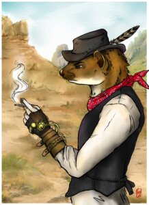 Rating: Safe Score: 0 Tags: 2013 alternative_fashion anthro biped brown_body brown_eyes brown_fur brown_nose cigarette claws clothed clothing cowboy desert detailed_background e621 fur hat headgear headwear hi_res kerchief loose_feather male mammal mustelid musteline outside side_view sky smoking solo standing steampunk stoat tanutanuki true_musteline weasel western whiskers wild_west User: bunchy7s