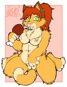 Rating: Explicit Score: 0 Tags: 2008 breasts chest_tuft claws color cute drumstick exposed_breasts face_markings female female_only food front_view fur furry furry_breasts furry_tail green_eyes hair inuki kneeling looking_at_viewer ponytail pussy red_hair rule34 short_hair solo spots tail tan tied_hair User: bunchy7s