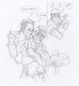 Rating: Explicit Score: 0 Tags: 2d 3boys dialogue disguise engineer_(team_fortress_2) english_text gay human human_male human_only male male_only p-ro pyro_(team_fortress_2) rule34 spy_(team_fortress_2) tagme team_fortress_2 text yaoi User: bunchy7s
