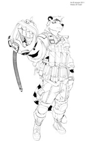Rating: Safe Score: 0 Tags: 2011 5_fingers anthro biped black_and_white boots bottomwear cargo_pants chest_rig claws clothed clothing detailed e621 electronics felid fingerless_gloves fingers footwear fully_clothed fur gloves handwear holding_object knee_pads line_art looking_at_viewer male mammal mask medical_instrument monochrome offering_to_viewer outstretched_arm oxygen_mask pantherine pants rolled_up_sleeves scientific_instrument shoes simple_background solo standing stoopix stripes tail text tiger walkie-talkie white_background User: bunchy7s