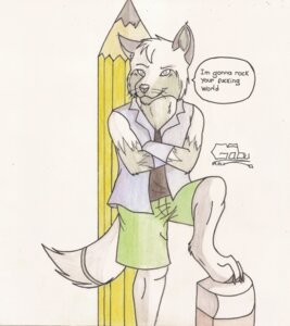 Rating: Safe Score: 0 Tags: anthro armwear biped black_clothing black_nose black_topwear blue_armwear blue_clothing blue_outerwear bottomwear canid canine canis clothing colored_pencil_(artwork) crossed_arms digitigrade e621 eraser front_view fur gabusin gabusin_(artist) gift gloves gloves_(marking) green_bottomwear green_clothing grey_body grey_eyes grey_fur grin handwear male mammal markings micro mixed_media pen_(artwork) pencil_(object) pose shirt shorts simple_background smile solo standing step_pose tail topwear traditional_media_(artwork) vest whiskers white_background white_body white_fur wolf zolrac User: bunchy7s