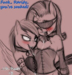 Rating: Questionable Score: 0 Tags: anthro bdsm blindfold blush bodily_fluids clothing corset dialogue digital_drawing_(artwork) digital_media_(artwork) drooling duo e621 english_text equid equine feathered_wings feathers female female/female friendship_is_magic gloves handwear hasbro heart_symbol horn jrvanesbroek lil_miss_rarity_(mlp_fanfiction) lingerie low_res mammal my_little_pony mythological_creature mythological_equine mythology pegasus rainbow_dash_(mlp) rarity_(mlp) saliva saliva_string scar simple_background text tongue tongue_out topwear unicorn wings User: bunchy7s