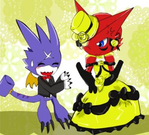 Rating: Safe Score: 0 Tags: angry anthro armwear bandai_namco black_armwear black_clothing black_tie_(suit) black_topwear blue_eyes blush bodily_fluids bottomless bow_(feature) bow_tie claws clothed clothing crossdressing digimon digimon_(species) dragon dress duo e621 eyes_closed eyewear facial_markings flower fully_clothed gloves gumdramon handwear hat head_markings headgear headwear male markings monocle mythological_creature mythological_scalie mythology nana_dono plant purple_body red_body romantic romantic_couple scalie shoutmon simple_background suit sweat sweatdrop tail topwear yellow_background yellow_clothing yellow_headwear yellow_topwear User: bunchy7s