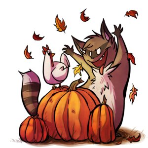 Rating: Safe Score: 0 Tags: 1:1 ambiguous_gender anthro avian bird chicken duo e621 empty_eyes feral food fruit galliform hi_res leaf mammal phasianid plant procyonid pumpkin raccoon simple_background white_background white_eyes whitefeathersrain User: bunchy7s