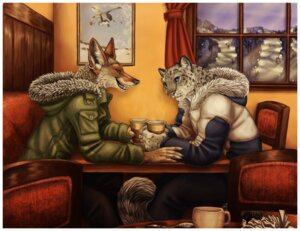 Rating: Safe Score: 0 Tags: 2012 ambiguous_gender anthro beverage biped blue_eyes border bottomwear brown_eyes canid canine canis clothing coat coffee container coyote cup curtains digital_media_(artwork) duo e621 ear_piercing felid food fur_trim_(clothing) furniture holding_container holding_cup holding_object humanoid_pointy_ears inner_ear_fluff inside jacket leaning leaning_forward leopard looking_at_viewer male mammal mountain pantherine pants picture_frame piercing pointy_ears portrait romantic romantic_ambiance romantic_couple round_ears sabretoothed_ermine side_view sitting ski snow snow_leopard table tail three-quarter_portrait topwear tuft wall_art whiskers white_border window winter User: bunchy7s
