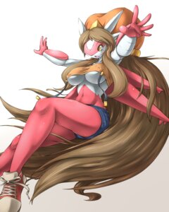 Rating: Questionable Score: 0 Tags: 4:5 5_fingers anthro anthrofied big_breasts biped blush bottomwear breasts brown_hair clothed clothing crop_top day-t e621 eyebrows eyelashes female fingers footwear fur generation_3_pokemon hair hi_res latias legendary_pokemon long_hair navel nintendo open_mouth pokemon pokemon_(species) pokemorph red_body red_fur shirt shoes shorts simple_background sitting skimpy solo spread_arms topwear under_boob white_background white_body wings yellow_eyes User: bunchy7s