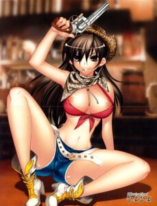 Rating: Explicit Score: 0 Tags: bandana bar belt bikini_top breasts brown_eyes brown_hair cigarette comic_moemax cowboy_boots cowboy_hat female firearm gun handgun hat highres hiyohiyo large_breasts long_hair nipples revolver rule34 scan scan_artifacts short_shorts shorts smile spread_legs table teeth weapon User: bunchy7s