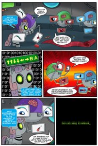 Rating: Safe Score: 0 Tags: 2013 alternate_species alternate_universe brain comic cybernetics cyborg dialogue e621 english_text equid equine eyewear fallout fallout_equestria female friendship_is_magic friendship_is_witchcraft glasses group hasbro hi_res horn horse machine madmax mammal microsoft my_little_pony mythological_creature mythological_equine mythology organs pony rarity_(mlp) robot sweetie_belle_(mlp) sweetie_bot_(mlp) text think_tank_(fallout) unicorn User: bunchy7s