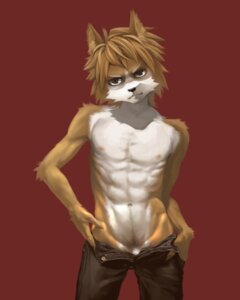Rating: Questionable Score: 0 Tags: 2008 4:5 abs anthro athletic athletic_anthro athletic_male bottomwear brown_body brown_eyes brown_fur canid canine canis clothed clothing countershading domestic_dog e621 fox fur kiske_7key looking_at_viewer male mammal navel nipples pants simple_background solo striptease topless undressing v-cut white_body white_countershading User: bunchy7s