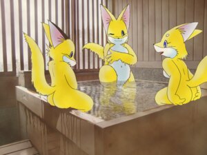 Rating: Explicit Score: 0 Tags: 4:3 anthro bath butt canid canine e621 female fox group karasuuri mammal tail water User: bunchy7s