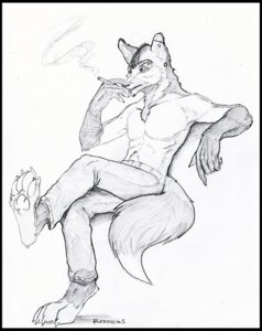 Rating: Safe Score: 0 Tags: anthro biped black_border border canid canine canis cigarette clothed clothing e621 ear_piercing full-length_portrait graphite_(artwork) industrial_piercing male mammal monochrome paws piercing portrait reddyeno5 sitting sketch smoke smoking solo tail topless traditional_media_(artwork) wolf User: bunchy7s Rating: Safe Score: 0 Tags: anthro biped black_border border canid canine canis cigarette clothed clothing e621 ear_piercing full-length_portrait graphite_(artwork) industrial_piercing male mammal monochrome paws piercing portrait reddyeno5 sitting sketch smoke smoking solo tail topless traditional_media_(artwork) wolf User: bunchy7s