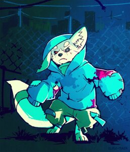 Rating: Safe Score: 0 Tags: 3_toes ailurid anthro barefoot biped blood blood_on_clothing bodily_fluids bottomwear chain-link_fence claws clothed clothing e621 feet fence front_view frown fully_clothed fur grass green_flu_mutant_(left_4_dead) hoodie hunter_(left_4_dead) inner_ear_fluff left_4_dead_(series) male mammal mischief_(hexplosions) on_one_leg oversized_clothing pants pink_eyes plant red_panda solo standing super-tuler tail toes toony topwear tuft undead valve valve_corporation white_body white_fur zombie User: bunchy7s