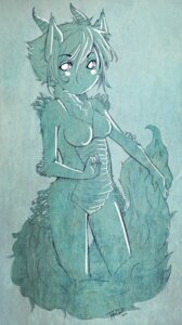 Rating: Safe Score: 0 Tags: :< anthro cool_colors crystal e621 female hair hi_res horn looking_at_viewer nude sailorpalin scales short_hair simple_background solo teal_theme unknown_species User: bunchy7s