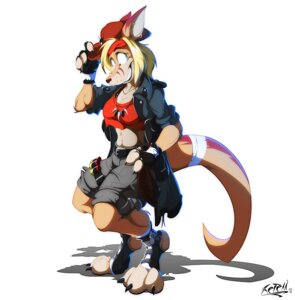 Rating: Safe Score: 0 Tags: 2012 4_fingers 4_toes ammunition anthro bandage bandolier belt biped black_claws black_lips black_nose blonde_hair blue_eyes bottomwear breasts brown_body brown_fur claws clothing e621 ear_piercing feet female fingerless_gloves fingers footwear fur gloves hair handwear hat headgear headwear heterochromia kangaroo legwear lips looking_at_viewer macropod mammal marsupial paws piercing playful pose retehi shell_(projectile) shirt shorts shotgun_shell simple_background small_breasts smile socks solo standing stirrup_socks tail tail_wraps teeth toes topwear white_background wraps yellow_eyes User: bunchy7s