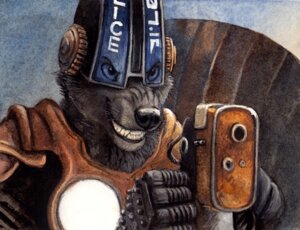 Rating: Safe Score: 0 Tags: anthro armor black_nose bust_portrait canid canine canis clothing cosplay e621 fangs grin headgear helmet kenket male mammal mindfyre painting_(artwork) police portrait smile solo teeth the_fifth_element traditional_media_(artwork) traditional_painting_(artwork) uniform whiskers wolf User: bunchy7s
