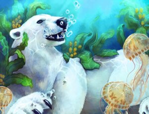 Rating: Safe Score: 0 Tags: ambiguous_gender aquatic bear blue_eyes bubble claws cnidarian digital_media_(artwork) e621 feral group haychel jellyfish mammal medusozoan open_mouth polar_bear sea seaweed underwater ursine water User: bunchy7s