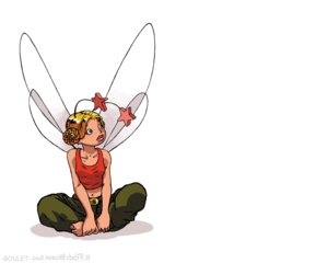 Rating: Safe Score: 0 Tags: 5:4 5_fingers 5_toes antennae_(anatomy) barefoot belt blonde_hair bottomwear boulet clothing crossed_legs e621 fairy feet female fingers front_view green_eyes hair hair_bun humanoid humanoid_feet humanoid_hands insect_wings looking_aside mammal midriff navel not_furry pants plantigrade shirt simple_background sitting solo tank_top toes topwear twin_buns white_background wings User: bunchy7s