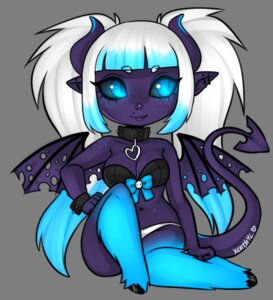 Rating: Safe Score: 0 Tags: alpha_channel alternative_fashion blue_eyes blue_hair breasts clothed clothing collar demon digital_media_(artwork) e621 ear_piercing ellis_(xenthyl) female freckles goth hair horn humanoid industrial_piercing long_hair low_res membrane_(anatomy) membranous_wings midriff multicolored_hair piercing pigtails ribbons shortstack shortstack_female simple_background sitting skimpy solo transparent_background two_tone_hair white_hair wings xenthyl User: bunchy7s