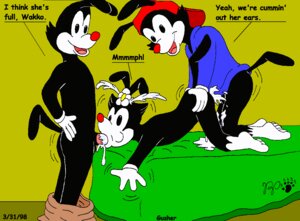 Rating: Explicit Score: 0 Tags: 1990s 1998 20th_century animaniacs anthro black_fur brothers_and_sister clothes clothing color cub cub_on_cub cum doggy_style dot_warner erect_penis fellatio female female_cub flower fur furry incest insertion kthanid_(artist) male male_cub multiple_males nude oral oral_sex penis princess red_nose royalty rule34 sex straight wakko_warner white_fur yakko_warner User: bunchy7s