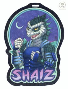 Rating: Safe Score: 0 Tags: 2011 anthro armor character_badge_(artwork) e621 fighting_pose kacey male night pose scalie shaiz solo User: bunchy7s