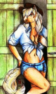 Rating: Questionable Score: 0 Tags: 2011 anthro anthrofied apple applejack_(mlp) biped blonde_hair bottomwear breasts cleavage clothed clothing door e621 earth_pony equid equine female food friendship_is_magic fruit green_eyes hair hasbro hat headgear headwear horse looking_at_viewer mammal my_little_pony plant pony seductive shirt shorts solo standing tail tanutanuki topwear User: bunchy7s