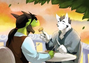 Rating: Safe Score: 0 Tags: 2012 anthro balcony beef black_body black_hair black_horn black_scales blue_eyes canid canine canis chair claws clothed clothing cutlery date dinner domestic_dog drag_(character) dragon duo e621 eating feeding food fork fur furniture green_body green_scales green_skin hair hi_res horn husky kitchen_utensils knife kokukokuboo langdon_marston leaf male mammal meat mythological_creature mythological_scalie mythology nordic_sled_dog open_mouth outside paws plant plate ponytail reptile romantic romantic_ambiance romantic_couple romantic_dinner scales scalie sitting sky smile spitz steak suit table tools tree User: bunchy7s