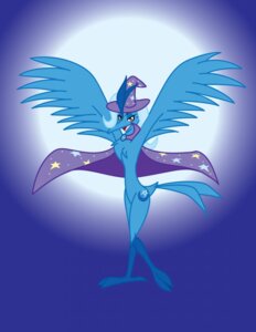 Rating: Safe Score: 0 Tags: avian barefoot blue_body blue_feathers cape clothing cutie_mark e621 european_mythology feathered_wings feathers feet female friendship_is_magic greek_mythology half-closed_eyes hasbro hat headgear headwear hi_res my_little_pony mythological_avian mythological_bird mythological_creature mythological_firebird mythology narrowed_eyes phoenix pose simple_background solo spread_wings toony trixie_(mlp) whitephoenix52 wings wizard_hat User: bunchy7s
