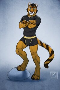 Rating: Safe Score: 0 Tags: 2:3 abs anthro biceps biped black_body black_clothing black_fur black_hair black_topwear black_underwear blue_background boxer_briefs brown_body brown_fur bulge claws clothed clothing cougar crossed_arms e621 felid feline fur grin hair hybrid looking_at_viewer male mammal markings muscular muscular_anthro muscular_male pantherine pawpads paws pecs pink_nose pose raised_leg rock shirt simple_background smile solo standing step_pose stripes tail tiger toe_claws topwear tsaiwolf underwear whiskers white_body white_fur yellow_eyes User: bunchy7s