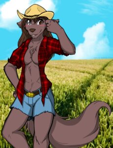 Rating: Safe Score: 0 Tags: anthro biped blush bottomwear brown_body brown_eyes brown_fur brown_hair canid canine canis casual_exposure clothed clothing colored conditional_dnp e621 ears_down farmer female fur grey_eyes hair hat headgear headwear heterochromia keidran looking_at_viewer mammal natani nothingissure open_clothing open_shirt open_topwear partially_clothed pivoted_ears shirt shorts smile solo standing tom_fischbach topwear trans_(lore) trans_man_(lore) twokinds wolf User: bunchy7s