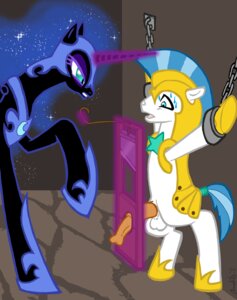 Rating: Explicit Score: 0 Tags: 2011 anaktis animal_genitalia animal_penis balls black_body black_feathers bodily_fluids duo e621 equid equine equine_genitalia equine_penis erection feathers female feral friendship_is_magic genitals guillotine hasbro hooves horn male mammal my_little_pony mythological_creature mythological_equine mythology nightmare_moon_(mlp) penis restrained revenge royal_guard_(mlp) size_difference sweat tail winged_unicorn wings User: bunchy7s