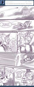 Rating: Safe Score: 0 Tags: 2012 ask_blog butt comic crown cutie_mark dialogue e621 english_text equid equine feathered_wings feathers female feral friendship_is_magic group hasbro headgear hi_res horn john_joseco looking_back mammal monochrome my_little_pony mythological_creature mythological_equine mythology pegasus princess princess_celestia_(mlp) quadruped rainbow_dash_(mlp) royalty tail text tumblr user_avatar winged_unicorn wings User: bunchy7s
