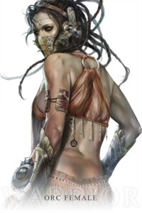 Rating: Safe Score: 0 Tags: 2:3 alternative_fashion armor clothing e621 female gauntlets gloves handwear hi_res humanoid jewelry mask not_furry orc revith s@e sae solo steampunk tattoo User: bunchy7s