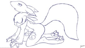 Rating: Questionable Score: 0 Tags: 16:9 anthro armwear bandai_namco biped black_sclera breasts butt canid canine chest_tuft claws clothing digimon digimon_(species) e621 elbow_gloves facial_markings female fur gloves handwear head_markings hi_res hitsunekun kneeling looking_at_viewer mammal markings monochrome nipples renamon solo tail tuft widescreen User: bunchy7s