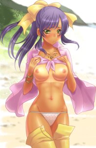 Rating: Explicit Score: 0 Tags: arabian_clothes beach blush bow bracelet breasts dancer embarrassed faris_scherwiz female female_only final_fantasy final_fantasy_five final_fantasy_v green_eyes hair_ornament hairbow harem_outfit highres hill human jewelry long_hair midriff navel necklace nipples open_clothes open_shirt panties pants ponytail purple_hair ribbon rule34 sand shirt shirt_lift solo tan tan_lines tanline tied_hair underwear water yellow_ribbon zaido User: bunchy7s
