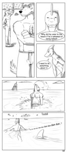 Rating: Explicit Score: 0 Tags: anthro aquatic balls beach canid canine canis casual_nudity comic dialogue digital_drawing_(artwork) digital_media_(artwork) domestic_dog e621 embarrassed english_text fish flaccid forsen genitals greyscale group hi_res male mammal monochrome nude nude_beach obeke outside penis seaside shark tail text User: bunchy7s