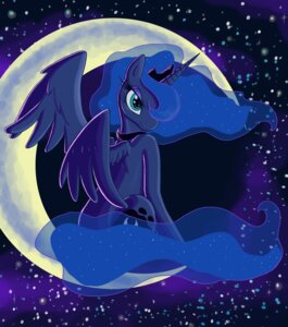 Rating: Safe Score: 0 Tags: absurd_res blue_body blue_feathers blue_fur crown cutie_mark e621 equid equine feathered_wings feathers female feral friendship_is_magic fur hair hasbro headgear hi_res horn kcday long_hair mammal moon multicolored_hair my_little_pony mythological_creature mythological_equine mythology princess_luna_(mlp) rear_view sitting smile solo star winged_unicorn wings User: bunchy7s