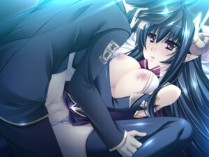 Rating: Explicit Score: 0 Tags: 1boy 1girls bed black_hair blush breasts censored demon female horns large_breasts lying male pointy_ears pussy red_eyes rule34 sensia_lindorf succubus zettai_maou User: bunchy7s