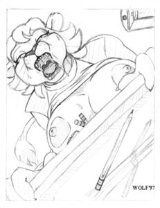Rating: Questionable Score: 0 Tags: 1997 anthro breasts bust_portrait clothed clothing desk dutch_angle e621 felid female furniture graphite_(artwork) lion low_res mammal monochrome nipples open_mouth pantherine portrait raised_clothing raised_shirt raised_topwear shirt solo table topwear traditional_media_(artwork) wolfkidd zhora User: bunchy7s